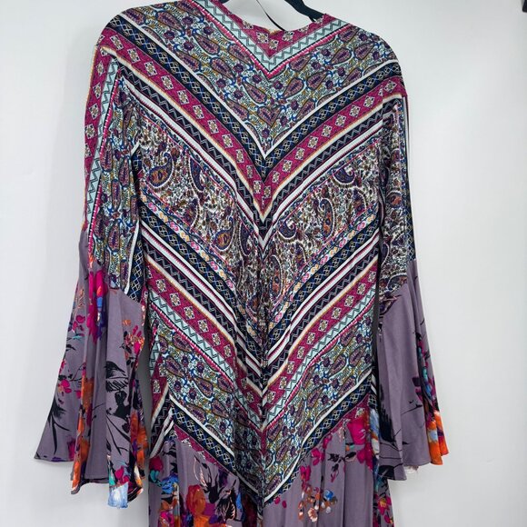Umgee Kimono‎ Colorful Festival Boho Floral  Bell Sleeve Long Size large long li - Picture 8 of 10